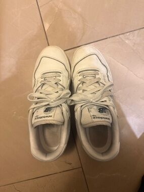 New Balance Cream/White 550 Athletic Sneakers